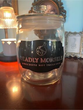T.J.Maxx Clear Glass Canister with Black Label